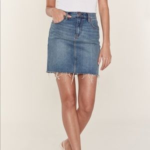 Hudson Raw Hem Denim Mini Skirt Blue Jean Skirt
